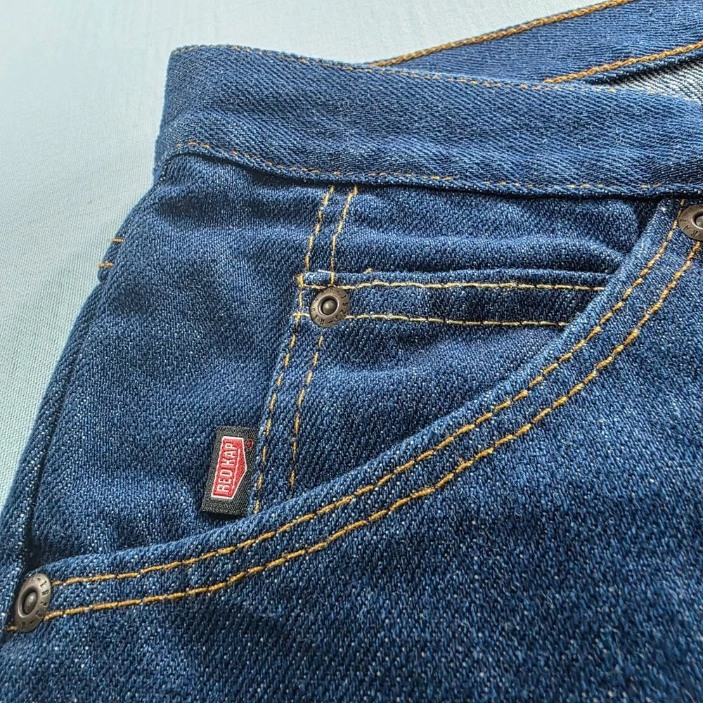 Red Kap Mens PD63PW4 Pre-Washed Denim Work Jeans Indigo Blue 12x30 Straight Leg